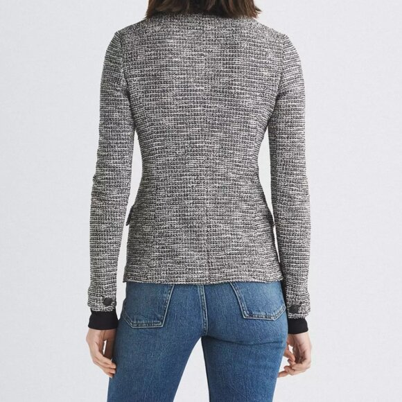 NWT$600 RAG & BONE 0 4 10 Slade Italian Tweed Blazer Grey Navy White Cotton - Picture 5 of 10